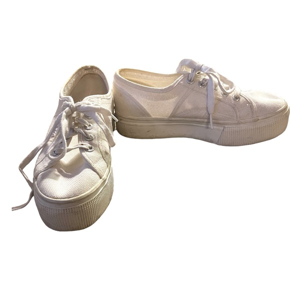 Superga Shoes - Superga Platform Sneakers White Canvas Women’s 7.5